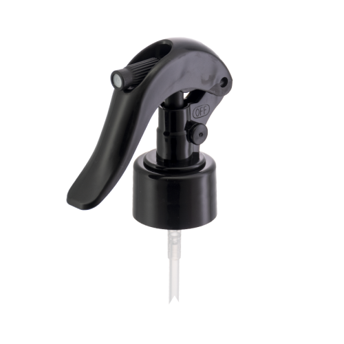 28/410 mini pulverizador de gatilho liso preto, bloqueio de botão