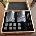 Whiskey Stones and Glasses Gift Set: Whisky Rocks Chilling Stones in Handmade Wooden Box1