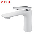 Elegant White and Chrome Bathroom Basin Faucet1