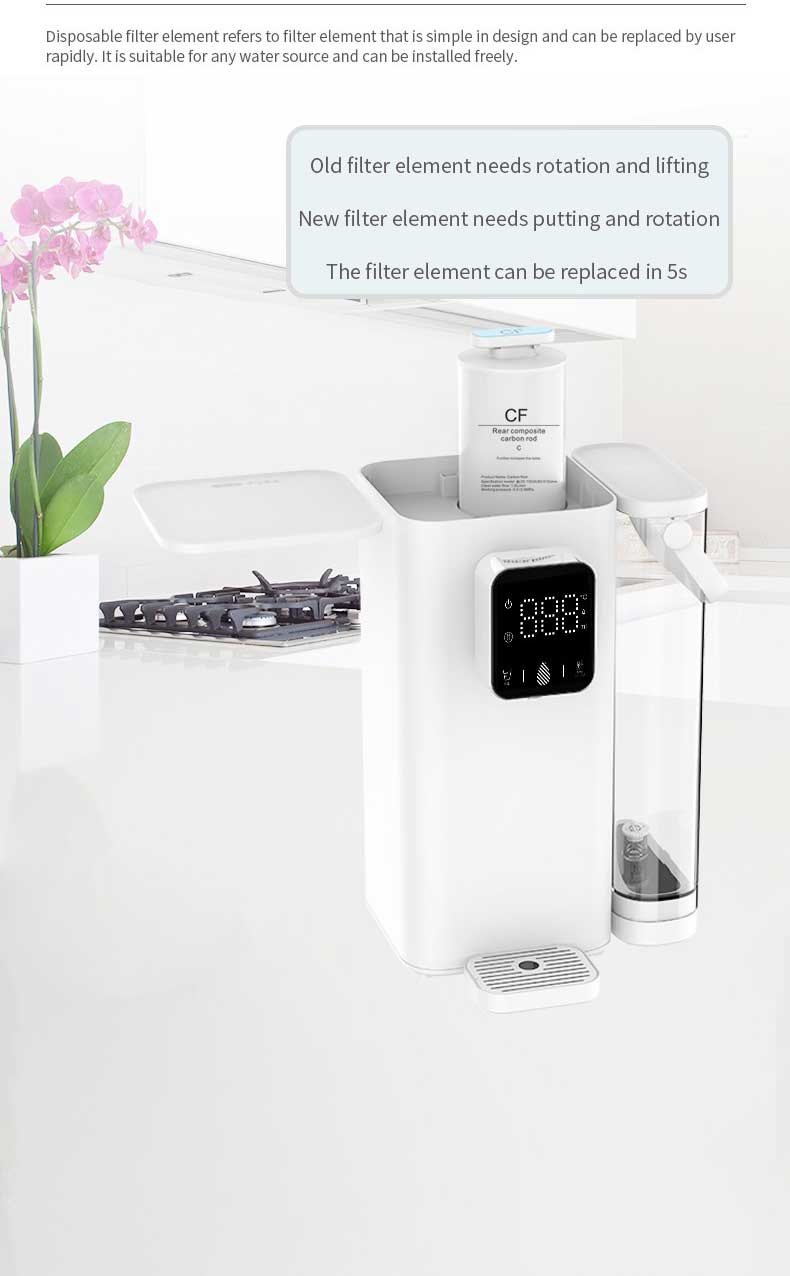 2023 New Design Portable Desktop POU Direct Pipping UF Instant Hot Water Dispenser