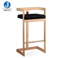 High Back Luxury Stainless Steel Counter Stool with Black and Gold Frame1