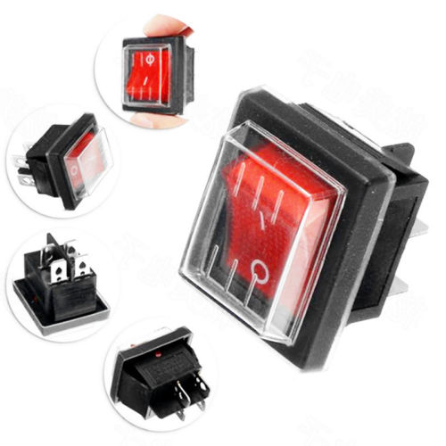 Interruptor basculante iluminado con indicador rojo