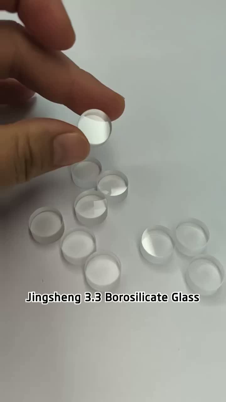 Hoja de alta temperatura pulida de vidrio de borosilicato óptico transparente redondo 3.3 con 90% de transmitancia de luz