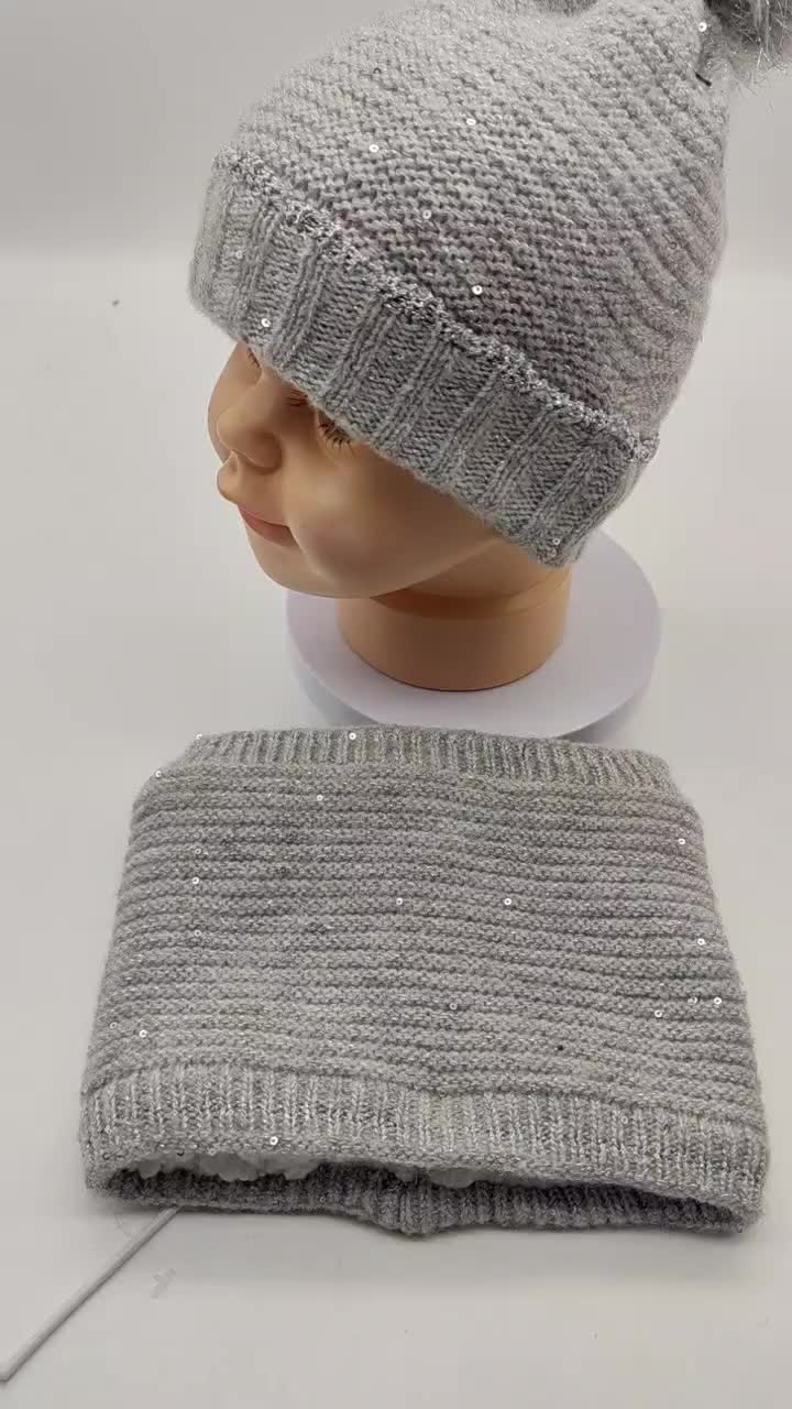 CF-T-0037 knitted beanie scarf gloves set (1)