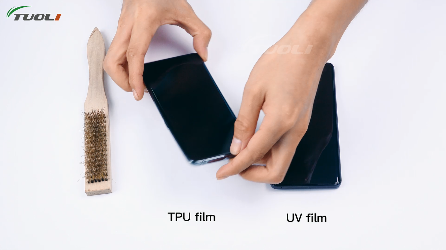 UV screen protector film- scratch resistance test