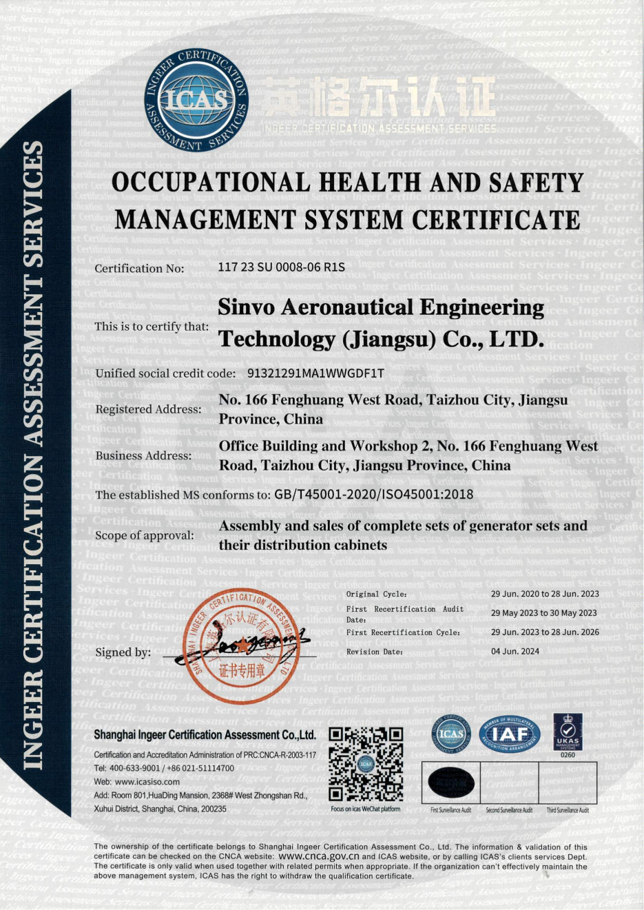 Occupational Health and Safety Management System Certification