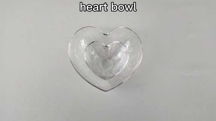 Heart Shaped Embossed Crystal Glass Dessert Bowl