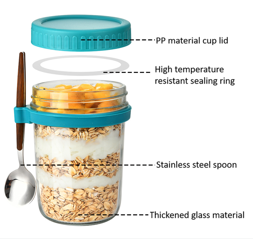 Overnight Oats Jars With Lid And Spoon