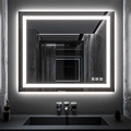 Frameless LED Lit Fog-Free Silver Rectangular Bathroom Mirror1