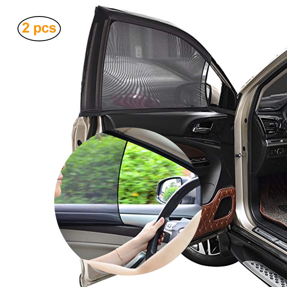 Universal Car Side Window Sunshade Cover Stretch Mesh Window Socks Car Sun Shade for baby1