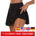 2020 Dropshipping Plus Size S-5XL Sports Tennis yoga Skorts Fitness Short Skirt Quick drying Women Anti Exposure Tennis Skirt