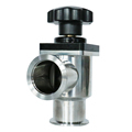 KF/NW25 Stainless Steel Manual Vacuum Poppet Valve - Right Angle Design1