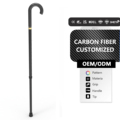 Цельная джентльменская трость из 3K углеродного волокна, предназначенная для пожилых людей, удобная ручка и прочная трость для облегчения передвижения1