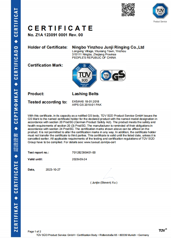 TUV CERTIFICATE