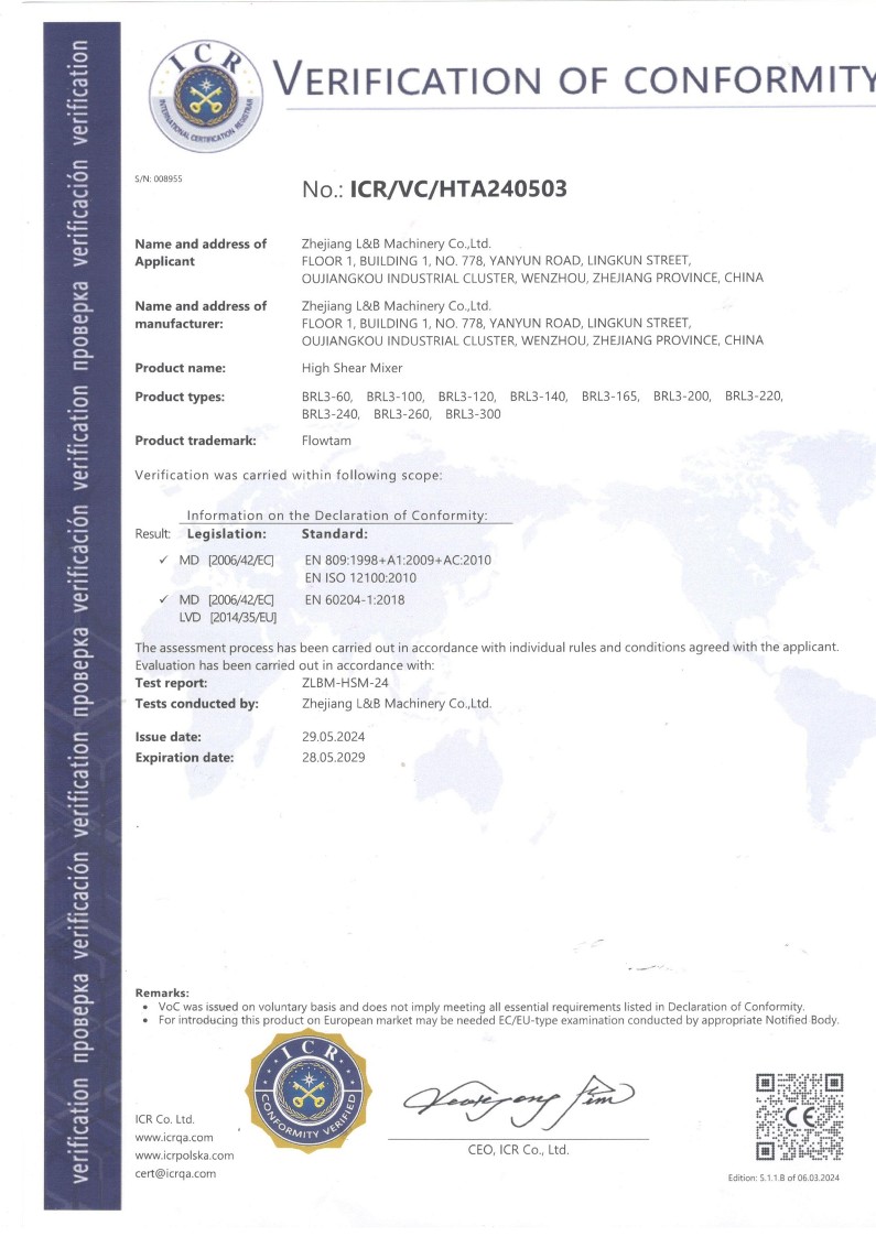 Product Certificate