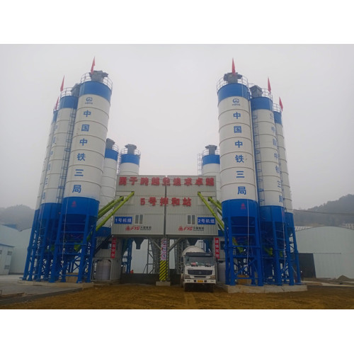 FYG HZS120 Las plantas de mezcla modulares respaldan la construcción del ferrocarril de flete zigui-ichang