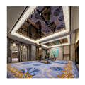 Modern Handcrafted Glass Chandelier with Artistic Ceiling in Palace Hotel Lobby1