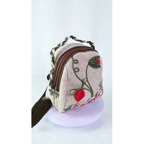 B345-CM Bolso bandolera de mano fresa