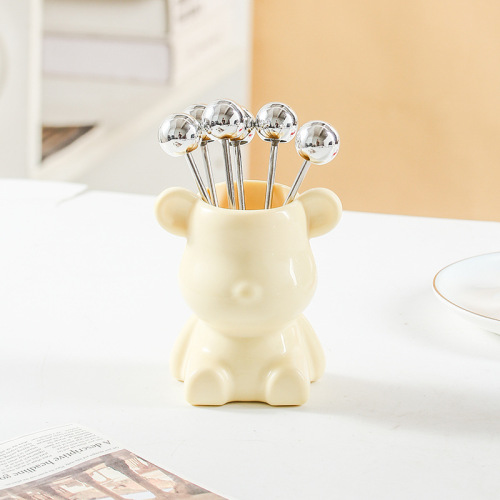 Nordic Light Luxury Little Bear Set Fruit Fork