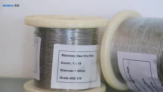 AISI 316 Yuvarlak Terli Çelik Tel Halat 7*19 Dia 3.0mm Petrol Sondajında Kullanılır1
