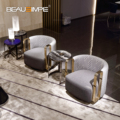 Luxury Sofá Sofá Muebles de sala de estar Nubuck Leisure Accent Silla de metal Silla giratoria Silla de sillón moderno1