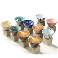 Wholesale Hand-Painted Retro Funnel Square Saucers & Coffee Cups1