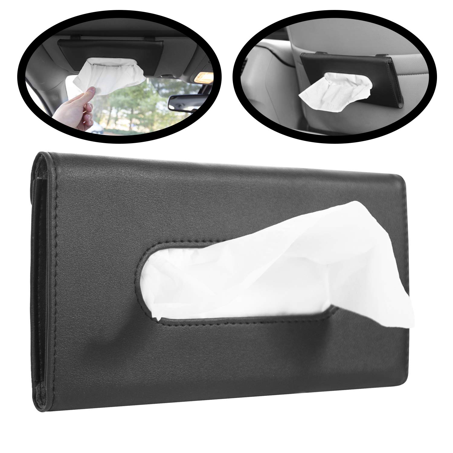 Car vehicle tissue box sunshade sunroof drawer hanging creative leather car interior accessories1