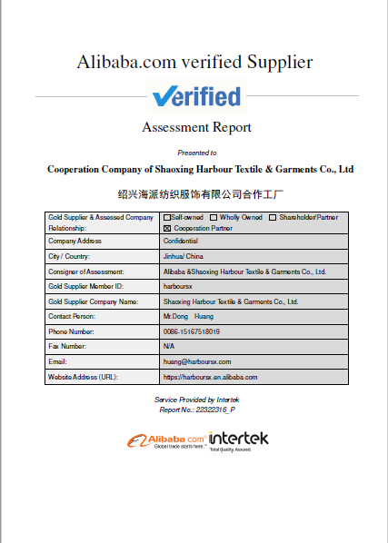 Supplier Assessment Report-Cooperation Company of Shaoxing Harbour Textile & Garments Co., Ltd (1)