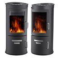 Double-Door Barrel Wood-Burning Stove - Wood Fire Heater for Home1