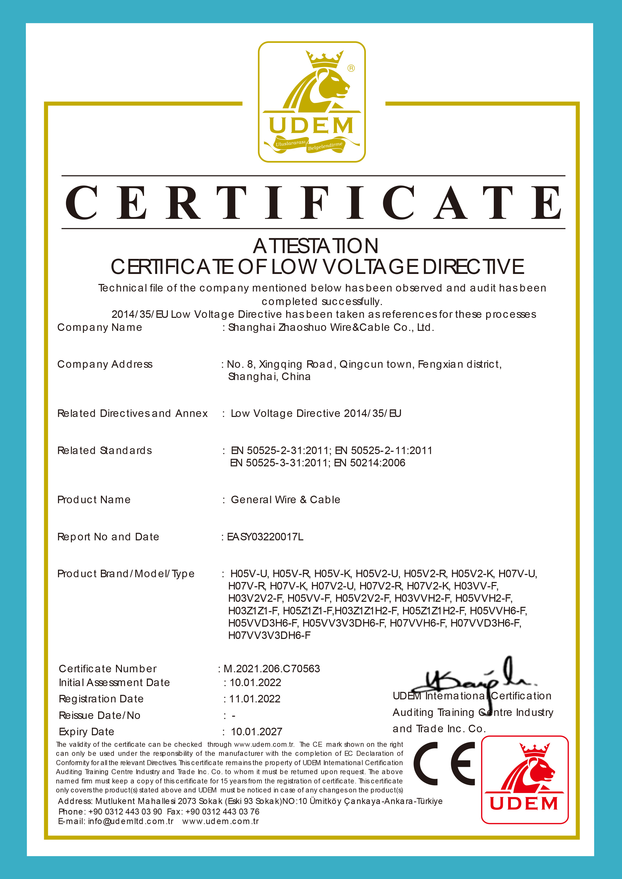 C70563 - General Purpose Cable - UDEM - LVD