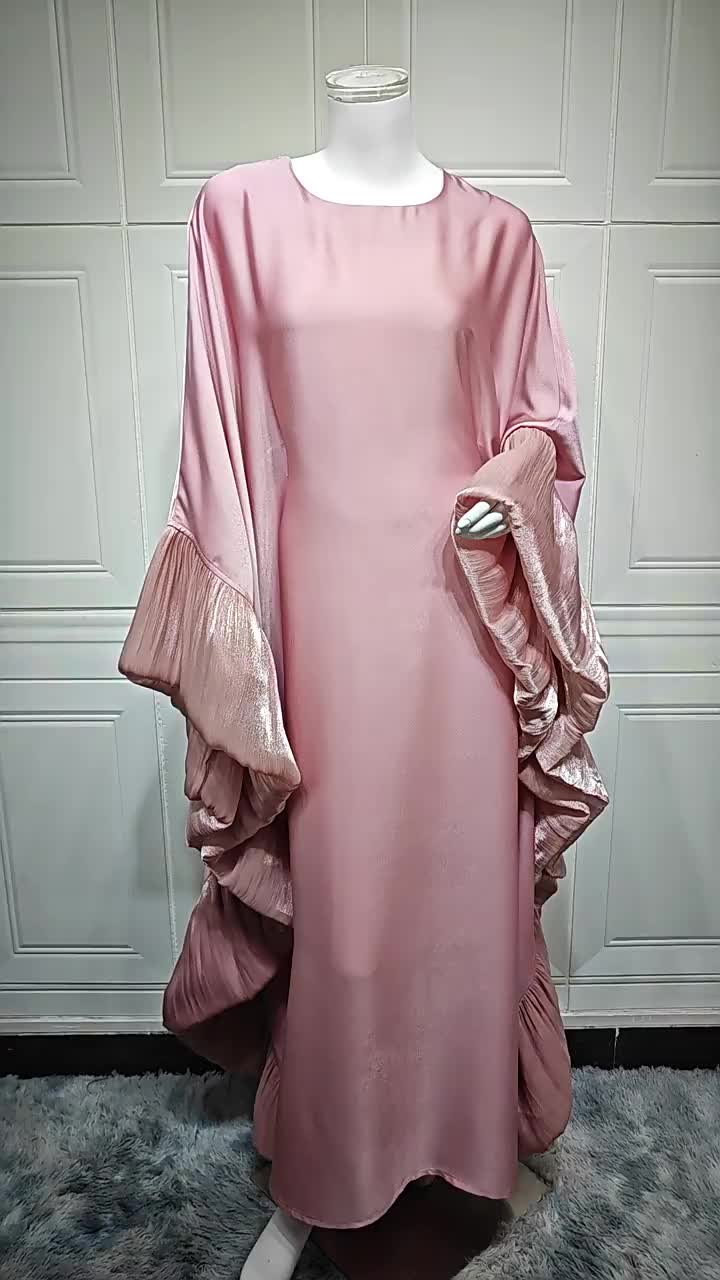 عباية إسلامية بأكمام فراشة فستان قفطان أنيق MQ201 (1)