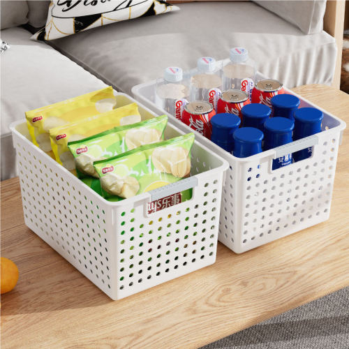 Plastic Perforated Storage Basket with Handle
