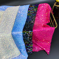 Tissu de paillettes à paillettes holographiques en gros personnalisés tissu de broderie à paillettes d&#39;ombre pour les robes1