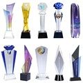 Custom High Quality 3D Laser Engraved Crystal Glass Trophy for Business Gifts and Competitions1
