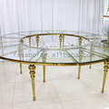S-Shaped Design Glass Metal Legs Stainless Steel Wedding Coffee Dining Table Set1