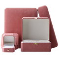 Hanhong Großhandel Custom Luxury Muster Schmuck Verpackung Box Armband Set Schmuckschachtel rosa Samt Halskette Ring Juwelier Box11