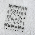 Leidankou White Gold Silver Black 3D Butterfly Nail Art Stickers1
