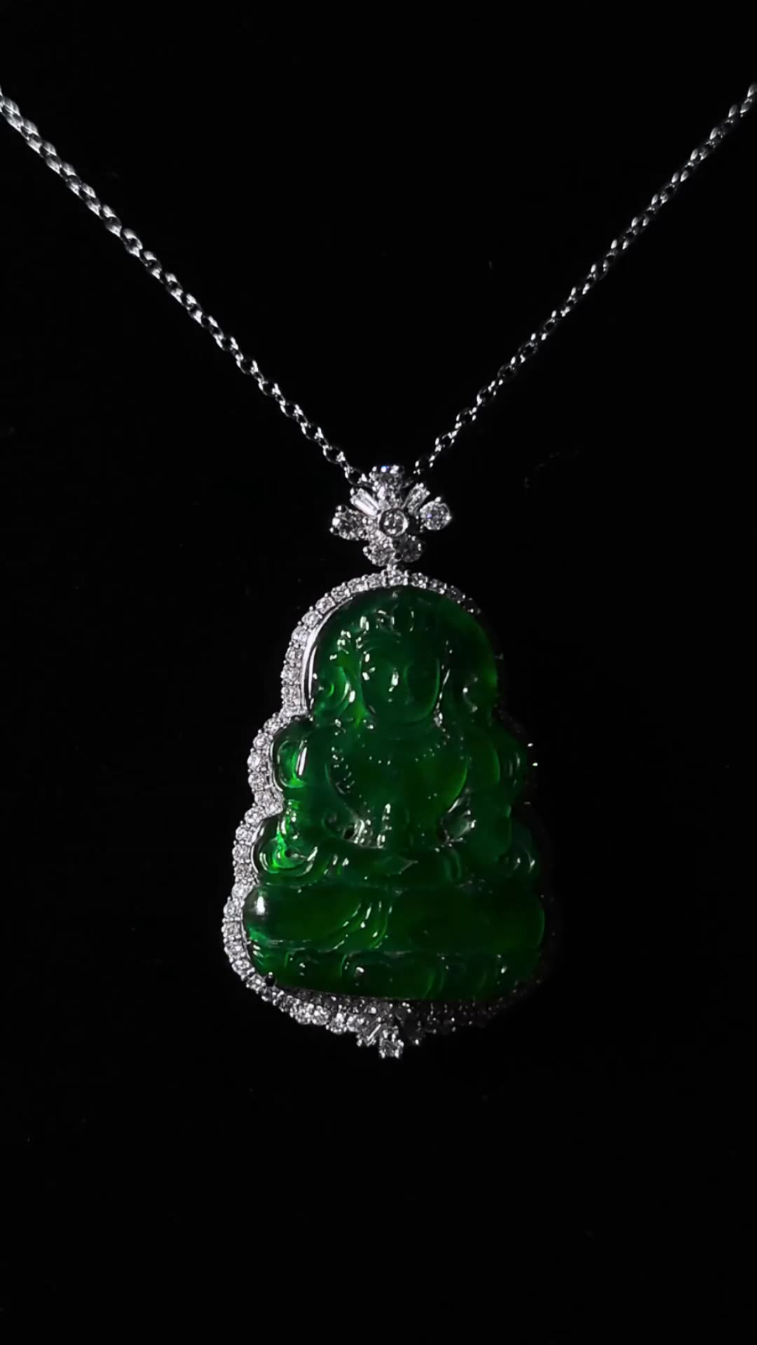 100% Nível superior natural &quot;Imperial Green&quot; Jadeita Jadeita de Mercy Pingente 18K Jóias de ouro