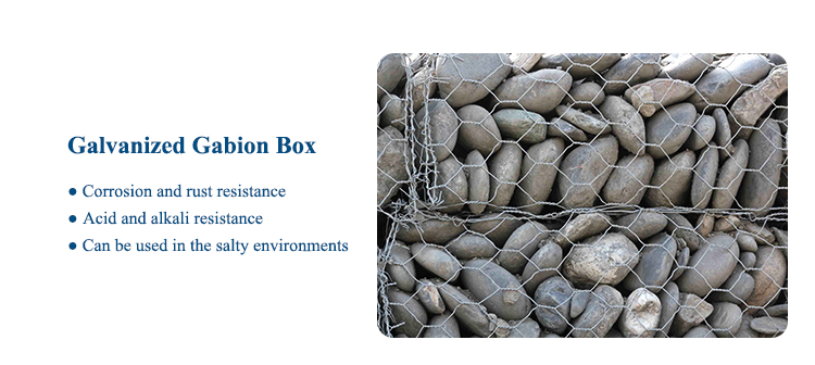 Boîte de fil Gabion hexagonal / boîte de gabion enrobée en PVC / sac Gabion