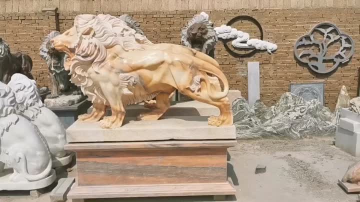 레드 대리석 사자