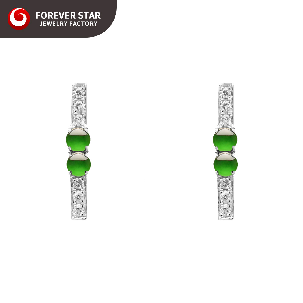 Boucles d&#39;oreilles Jadeite （GE0001151-View）