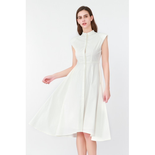       Wide Shoulder Irregular Hem Dress