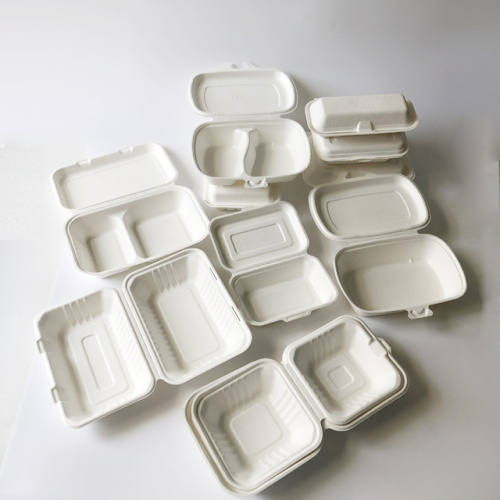 High quality bagasse pulp clamshell food container 