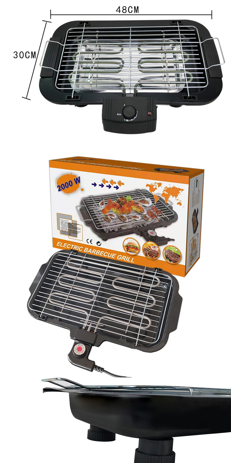 Utomhus trädgårdsvärmningsrör non stick grill BBQ GRILL ELEKTRISK KOREAN Electric BBQ Grill