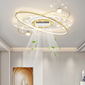 110cm Iron Aluminum Bladeless Ceiling Fan with LED Light, Black/Gold, Full Spectrum LED, Remote Control1