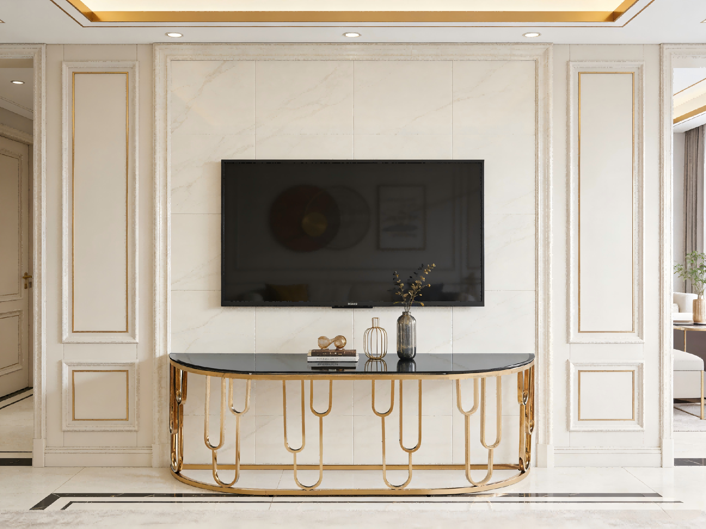 TL-AS517 Mesa lateral superior de vidro elegante com estrutura elegante de aço inoxidável