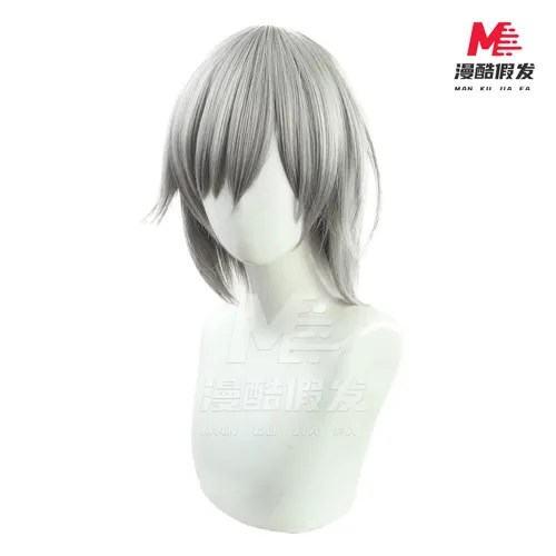 Man Ku Wigs Launches Silver Grey Layered Short Cosplay Wig for Anime & Game Character Costume