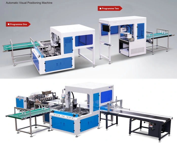 Máquina de posicionamento visual automática para papelão