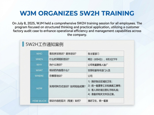 5W2H Training at WJM: Enhancing Structured Thinking and Operational Efficiency