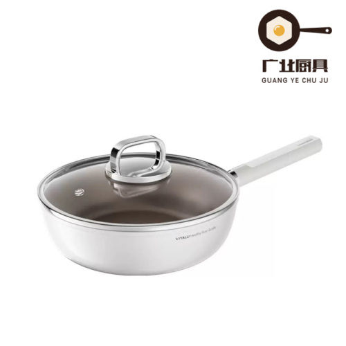 หัวข้อเรื่อง: Yongkang Guangye Kitchenware Co., Ltd. เปิดตัวกระทะสแตนเลสแบบไม่ติดกระทะหรูหราน้ำหนักเบาสำหรับใช้ในครัวเรือนและการทำอาหารระดับมืออาชีพ